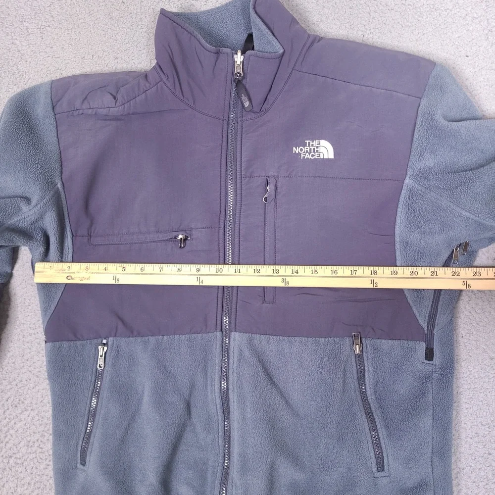 The North Face Denali Fleece Jacket Mens Small Blue Gray‎ Full Zip Polartec Coat